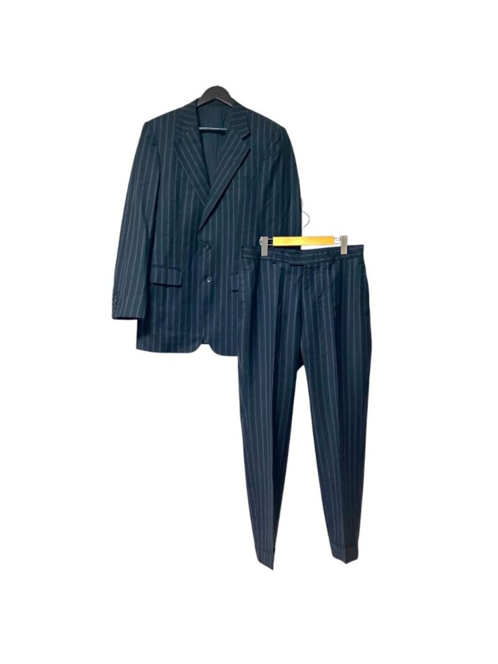Gucci Striped Single Tailored Jacket Trousers Pants Suit Set Black